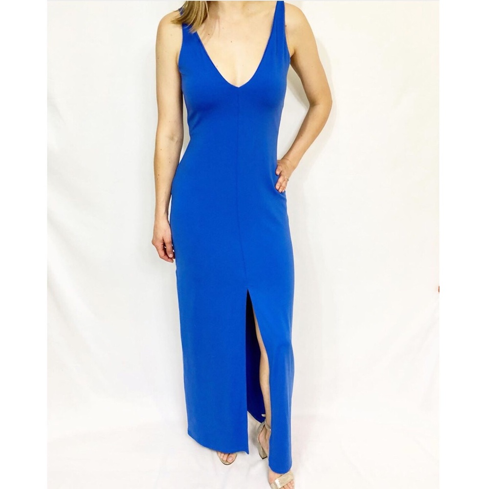 Susana Monaco Royal Blue V-neck Maxi Dress